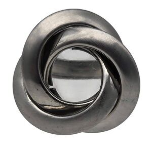Elegant Knot Crossover Twist Wide Chucky Silver Tone Ring